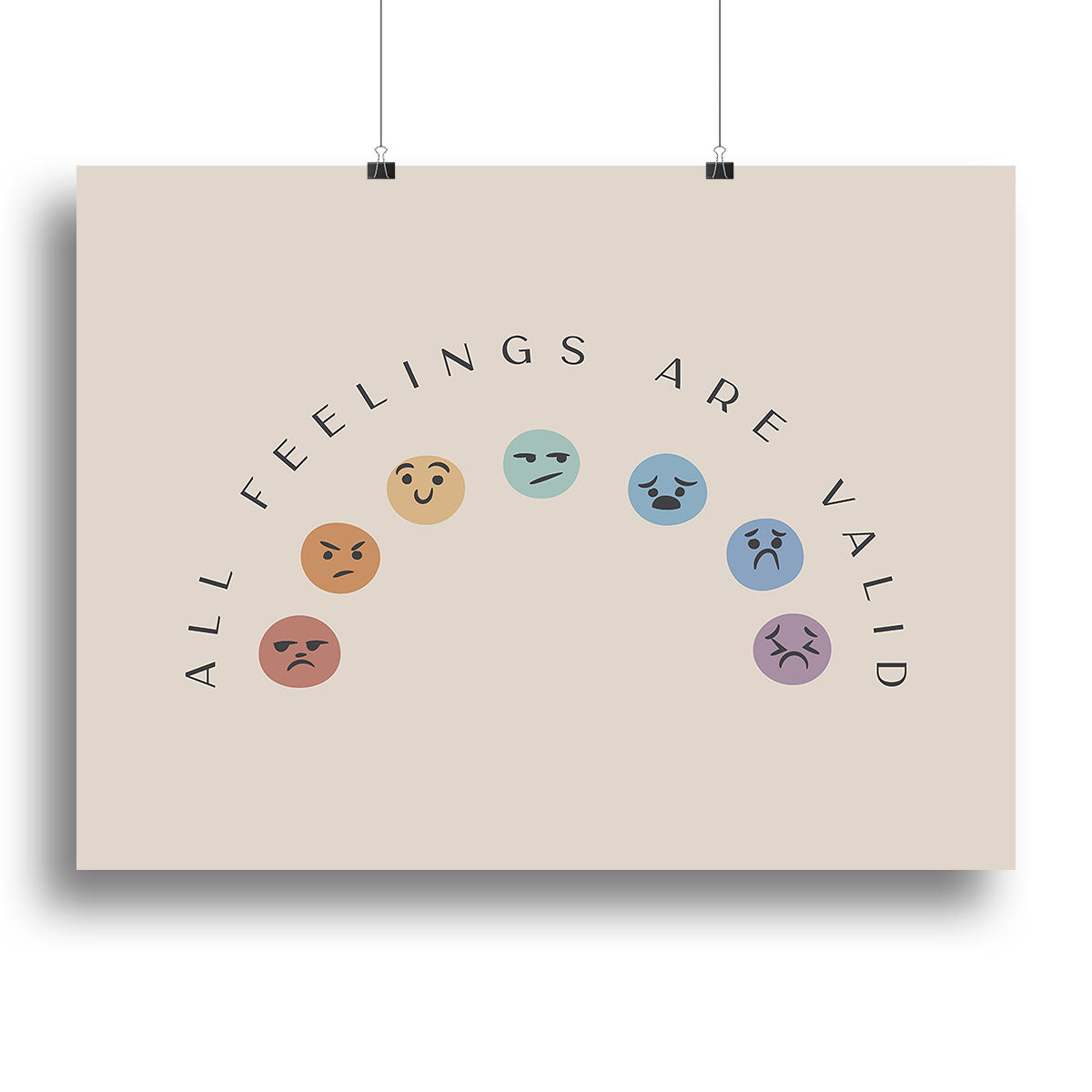 All Feelings Are Valid Faces Canvas Print or Poster - Canvas Art Rocks - 2