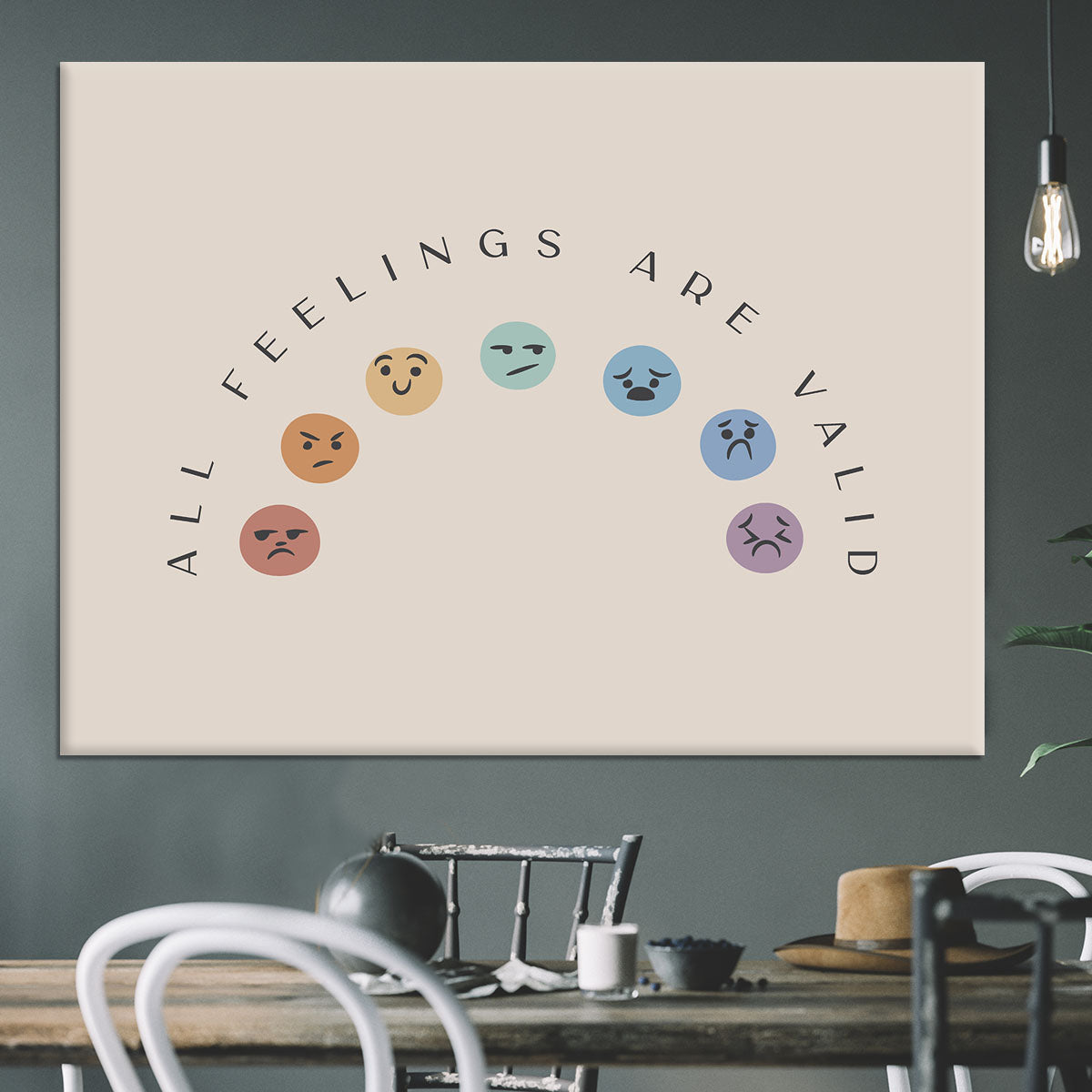 All Feelings Are Valid Faces Canvas Print or Poster - Canvas Art Rocks - 3