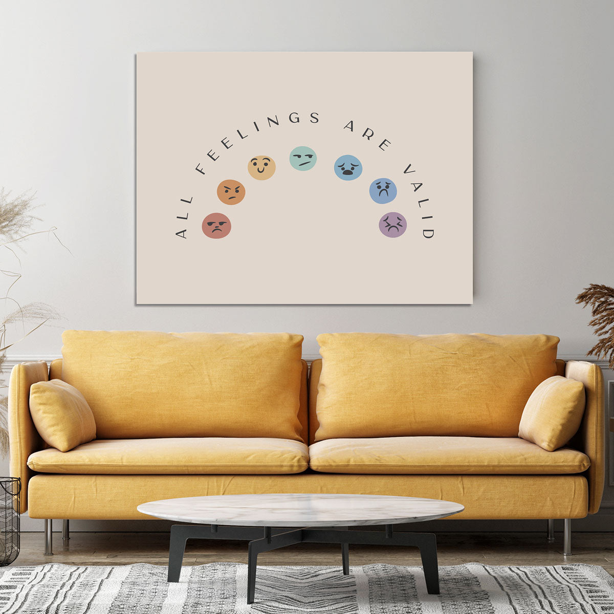 All Feelings Are Valid Faces Canvas Print or Poster - Canvas Art Rocks - 4
