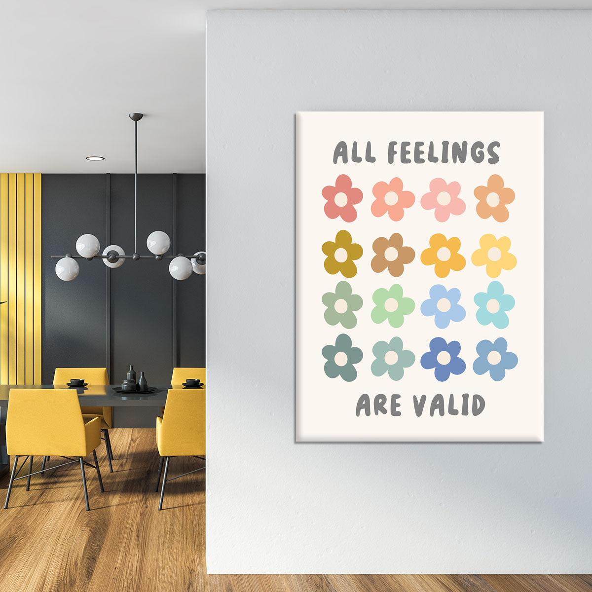 All Feelings Are Valid Flowers Canvas Print or Poster - Canvas Art Rocks - 4