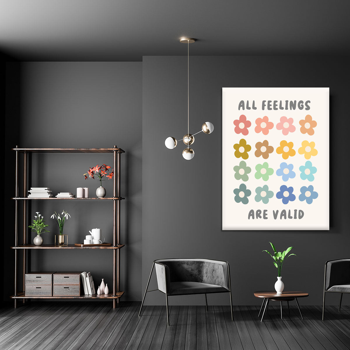 All Feelings Are Valid Flowers Canvas Print or Poster - Canvas Art Rocks - 5