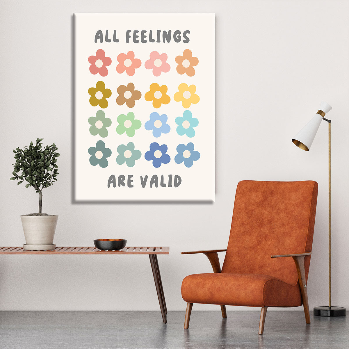All Feelings Are Valid Flowers Canvas Print or Poster - Canvas Art Rocks - 6