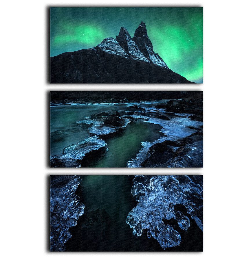 Arctic Night 3 Split Panel Canvas Print - Canvas Art Rocks - 1