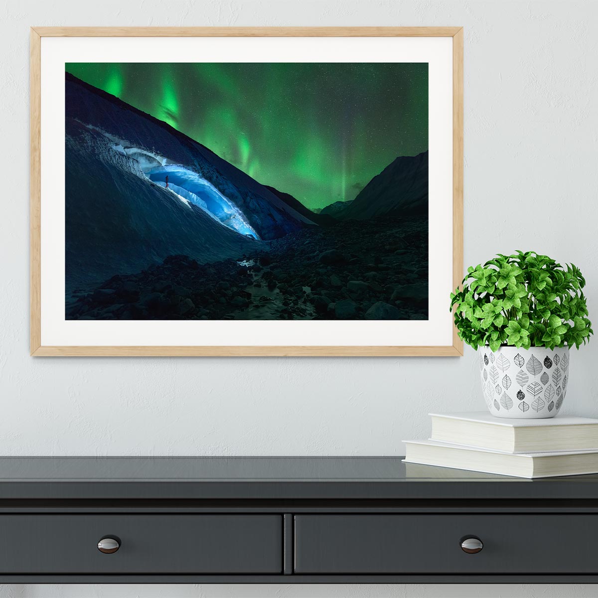 Athabasca Ice Burning Framed Print - Canvas Art Rocks - 3