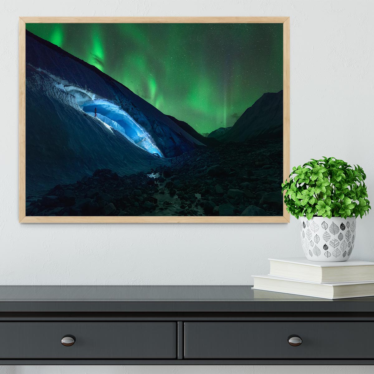 Athabasca Ice Burning Framed Print - Canvas Art Rocks - 4