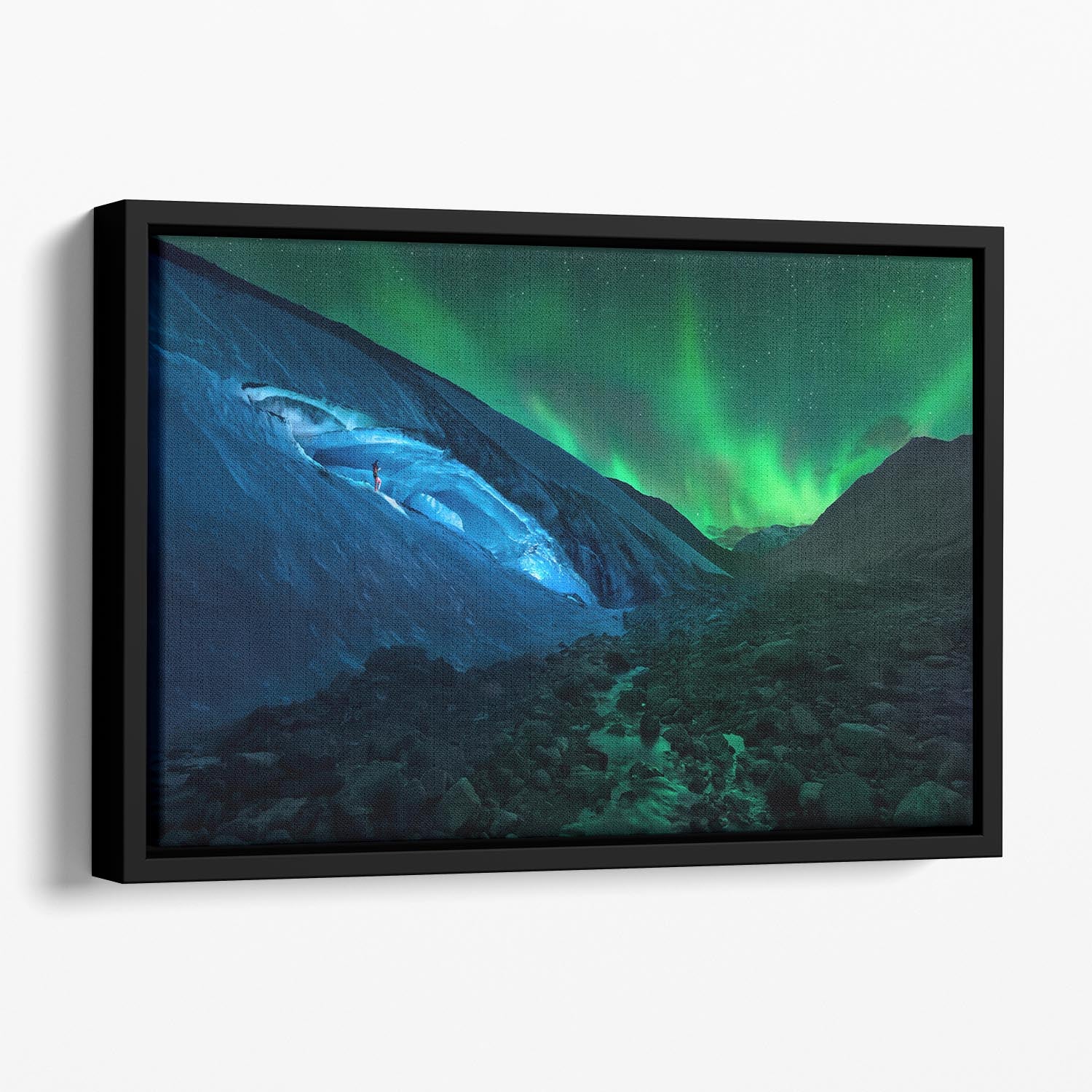 Athabasca cave Floating Framed Canvas - Canvas Art Rocks - 1