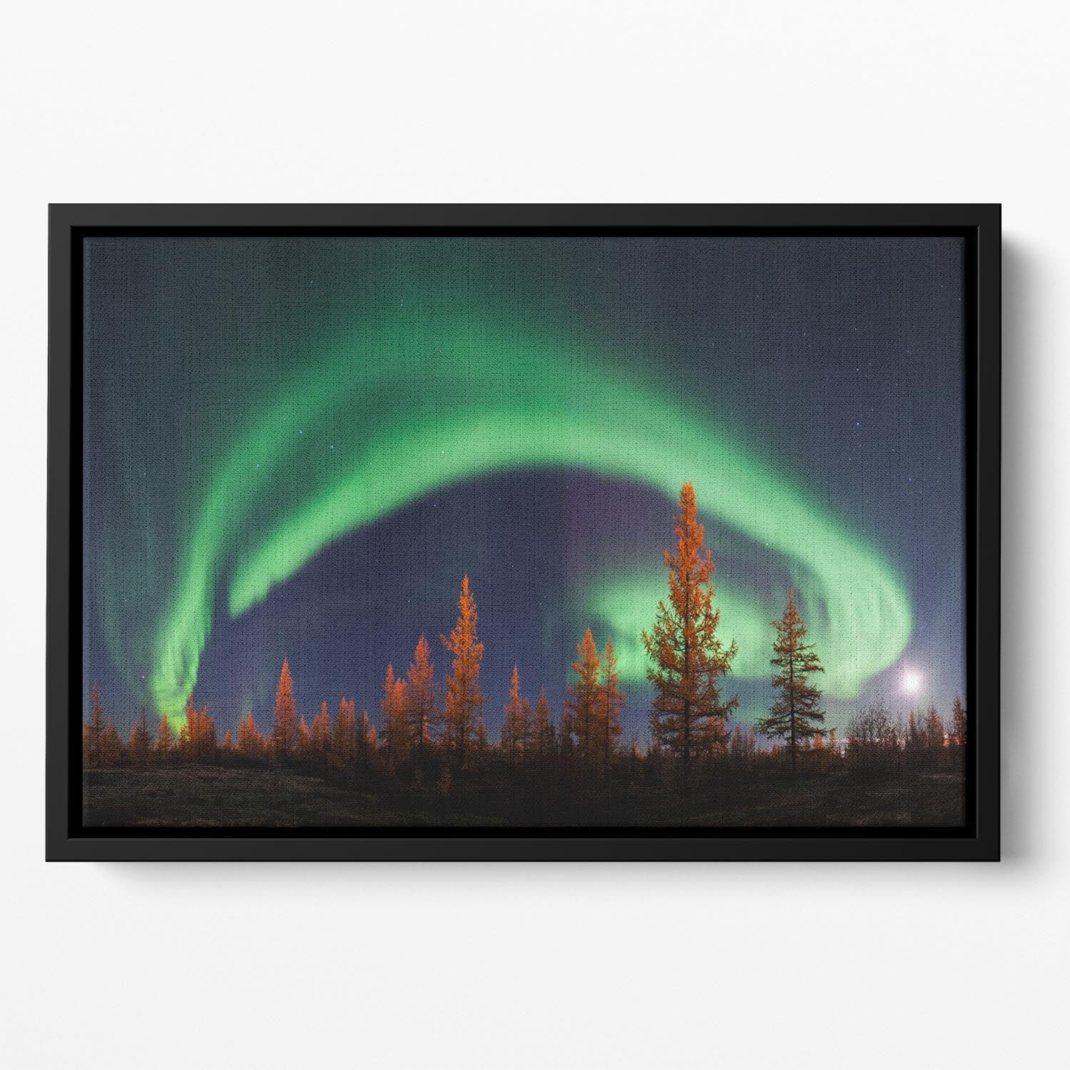 Aurora Polar lights Floating Framed Canvas - Canvas Art Rocks - 2