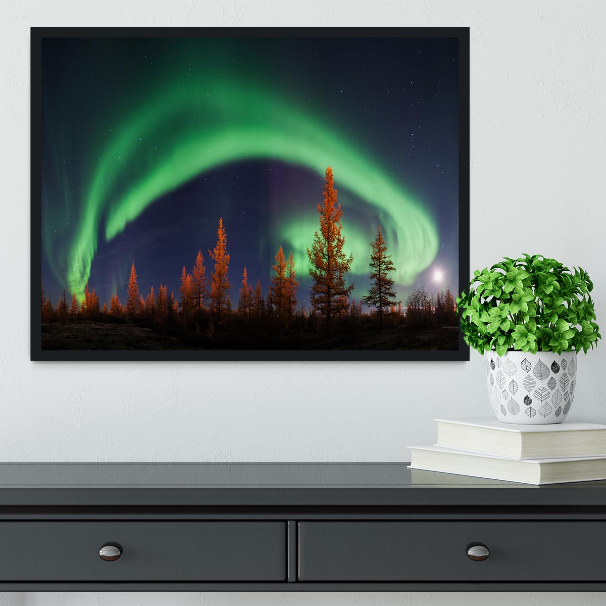 Aurora Polar lights Framed Print - Canvas Art Rocks - 2