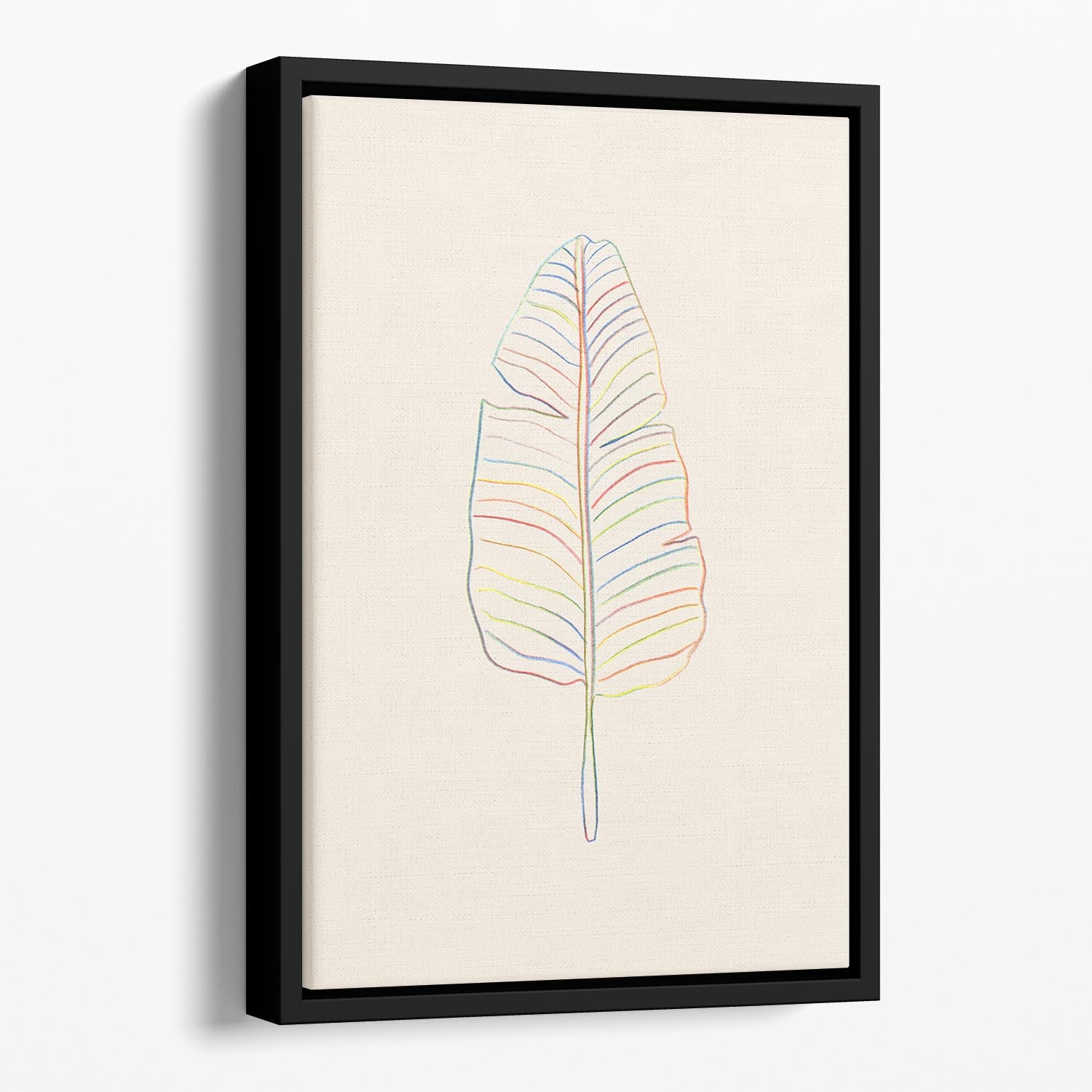 Banana Rainbow Leaf Floating Framed Canvas - 1x - 1
