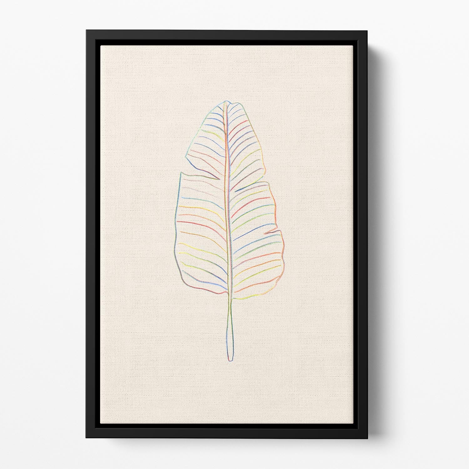 Banana Rainbow Leaf Floating Framed Canvas - 1x - 2