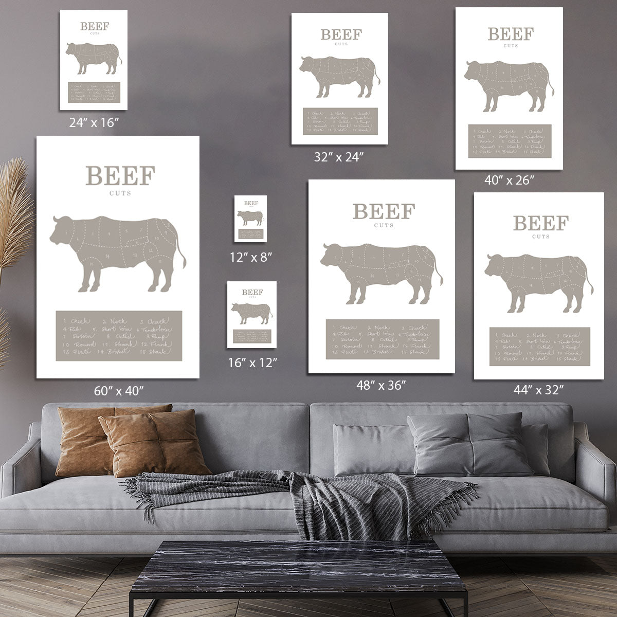 Beef Cuts Canvas Print or Poster - Canvas Art Rocks - 7
