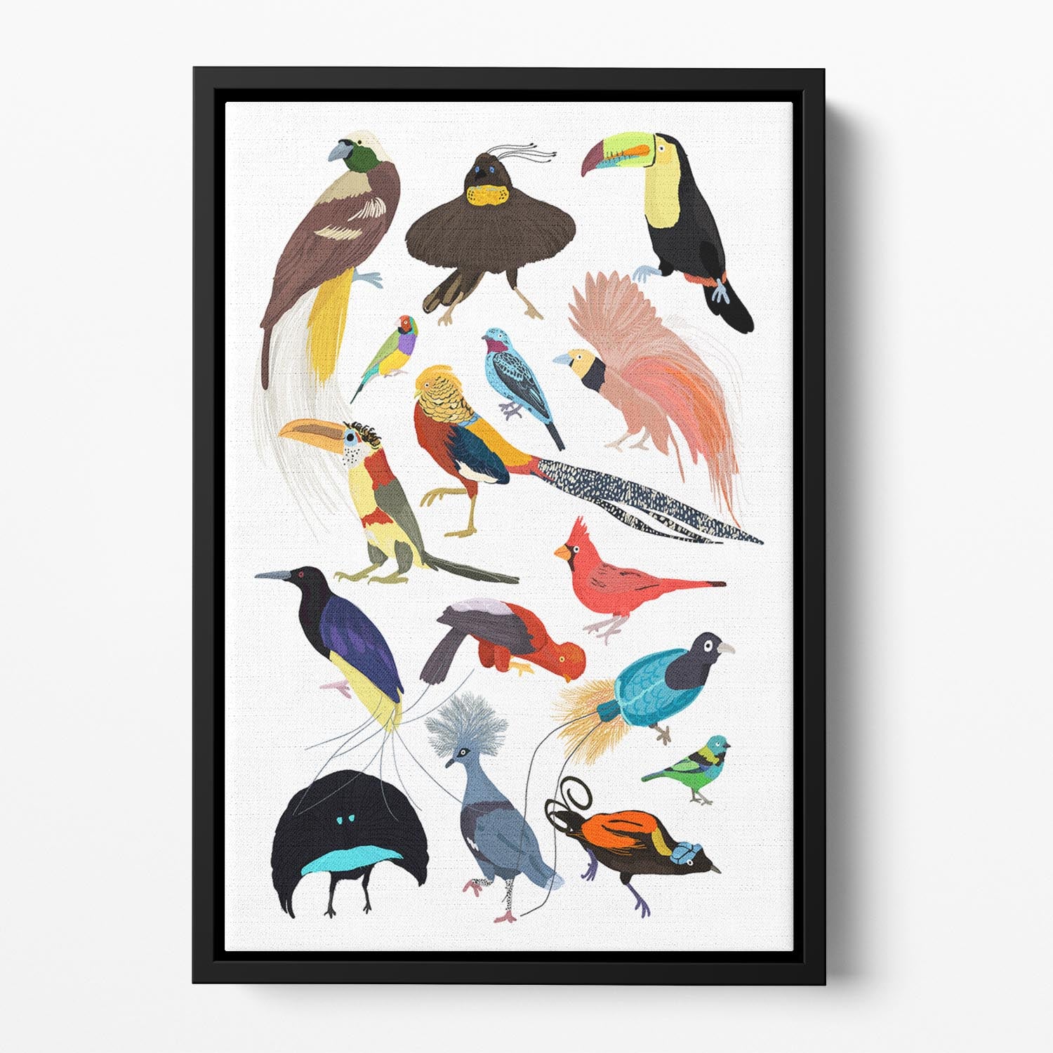 Birds of Paradise Floating Framed Canvas - 1x - 2