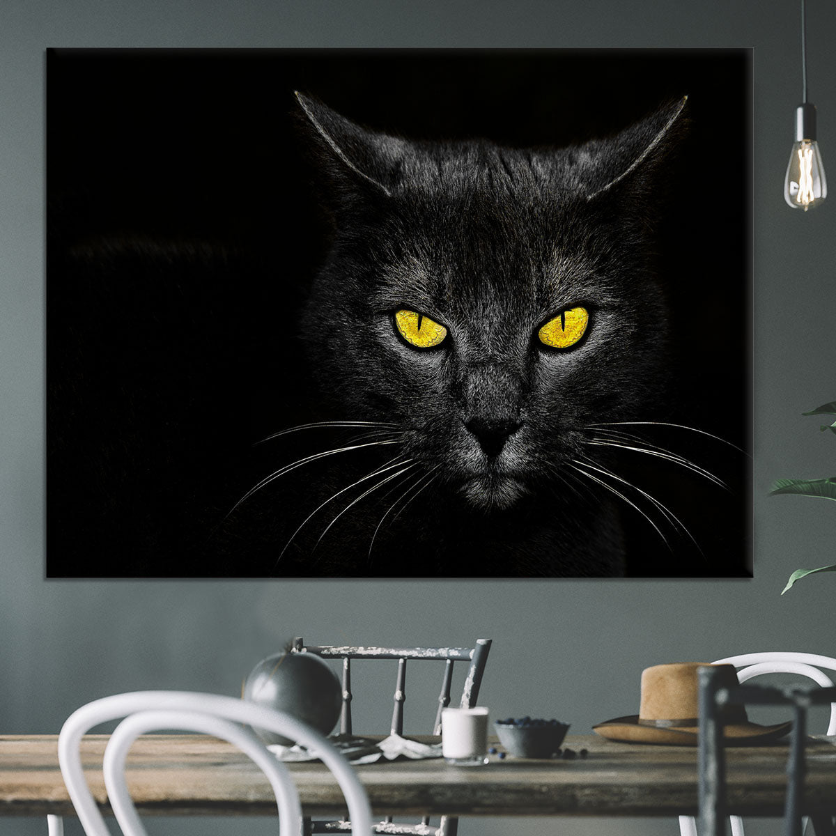 Black Cat Canvas Print or Poster - 1x - 3