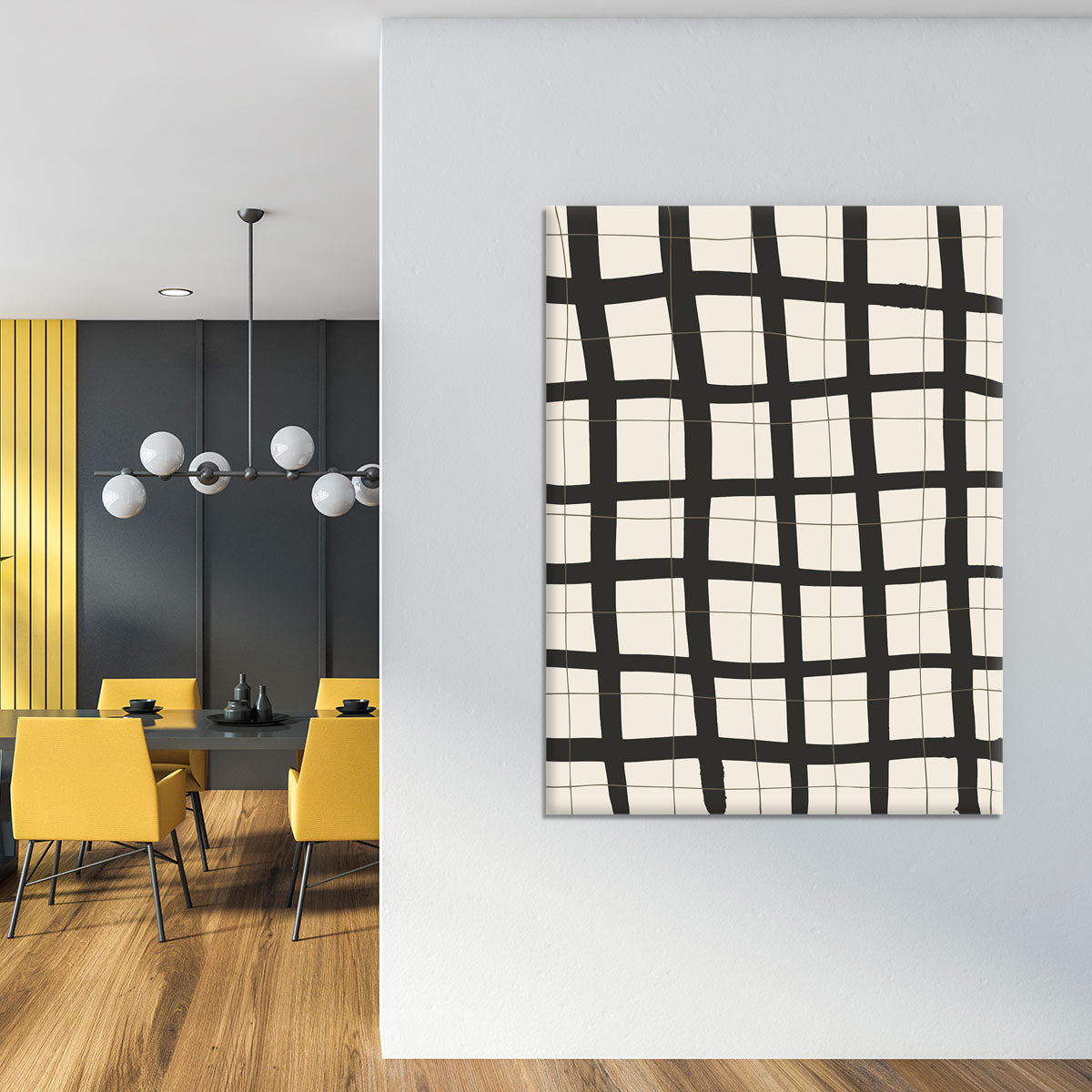 Black Grid Canvas Print or Poster - 1x - 4