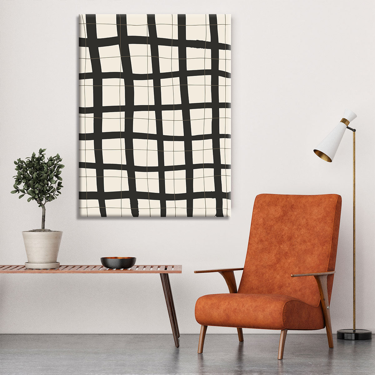 Black Grid Canvas Print or Poster - 1x - 6