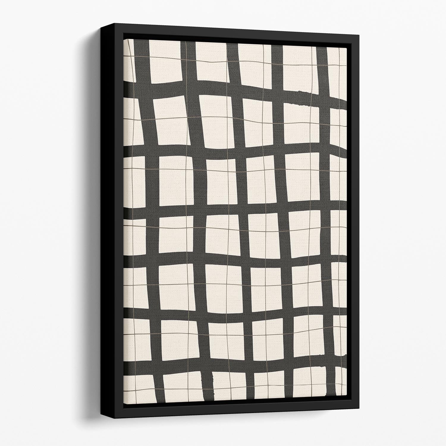 Black Grid Floating Framed Canvas - 1x - 1