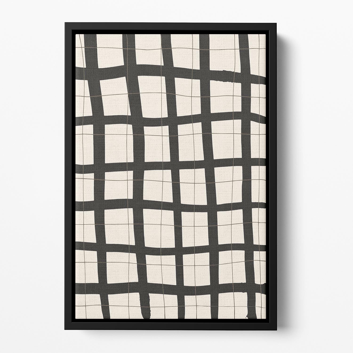Black Grid Floating Framed Canvas - 1x - 2