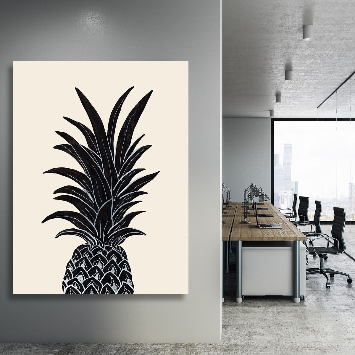 Black Pineapple Canvas Print or Poster - 1x - 3
