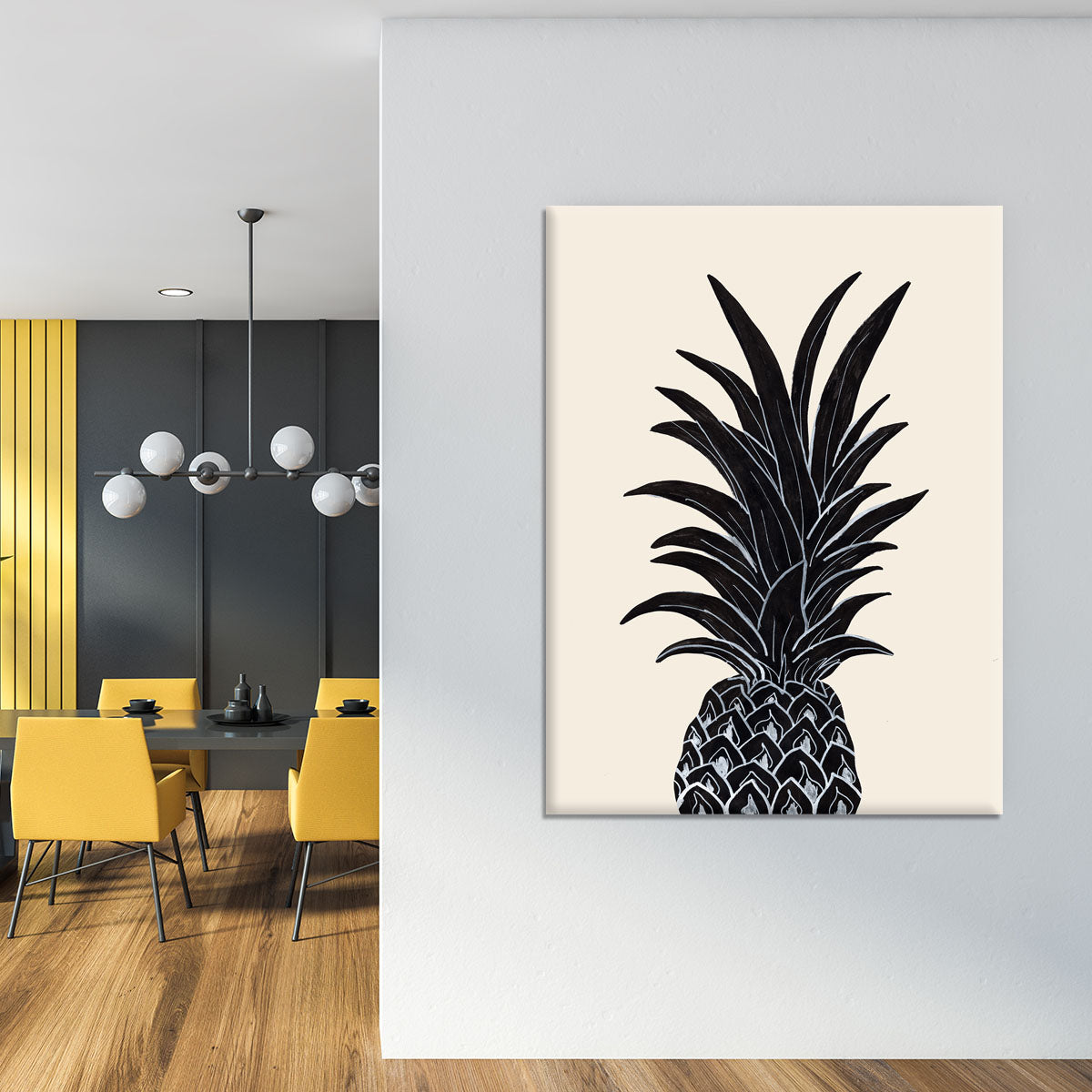 Black Pineapple Canvas Print or Poster - 1x - 4