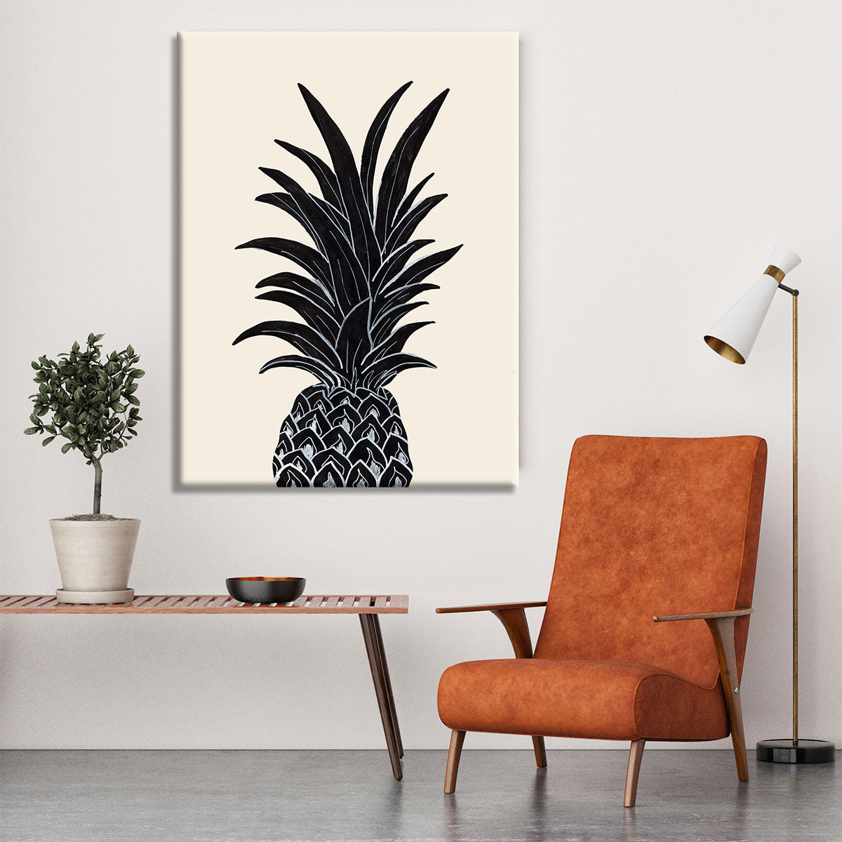 Black Pineapple Canvas Print or Poster - 1x - 6
