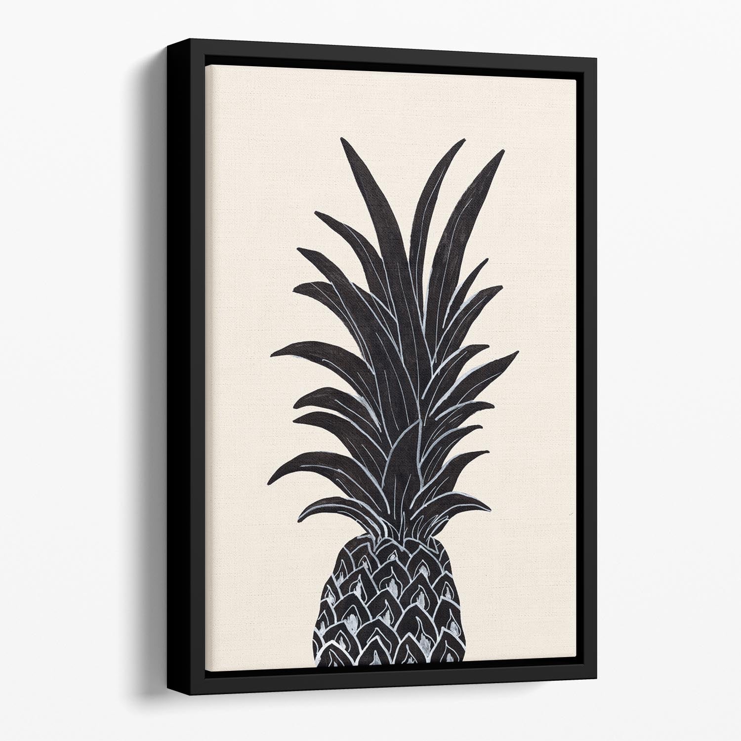Black Pineapple Floating Framed Canvas - 1x - 1