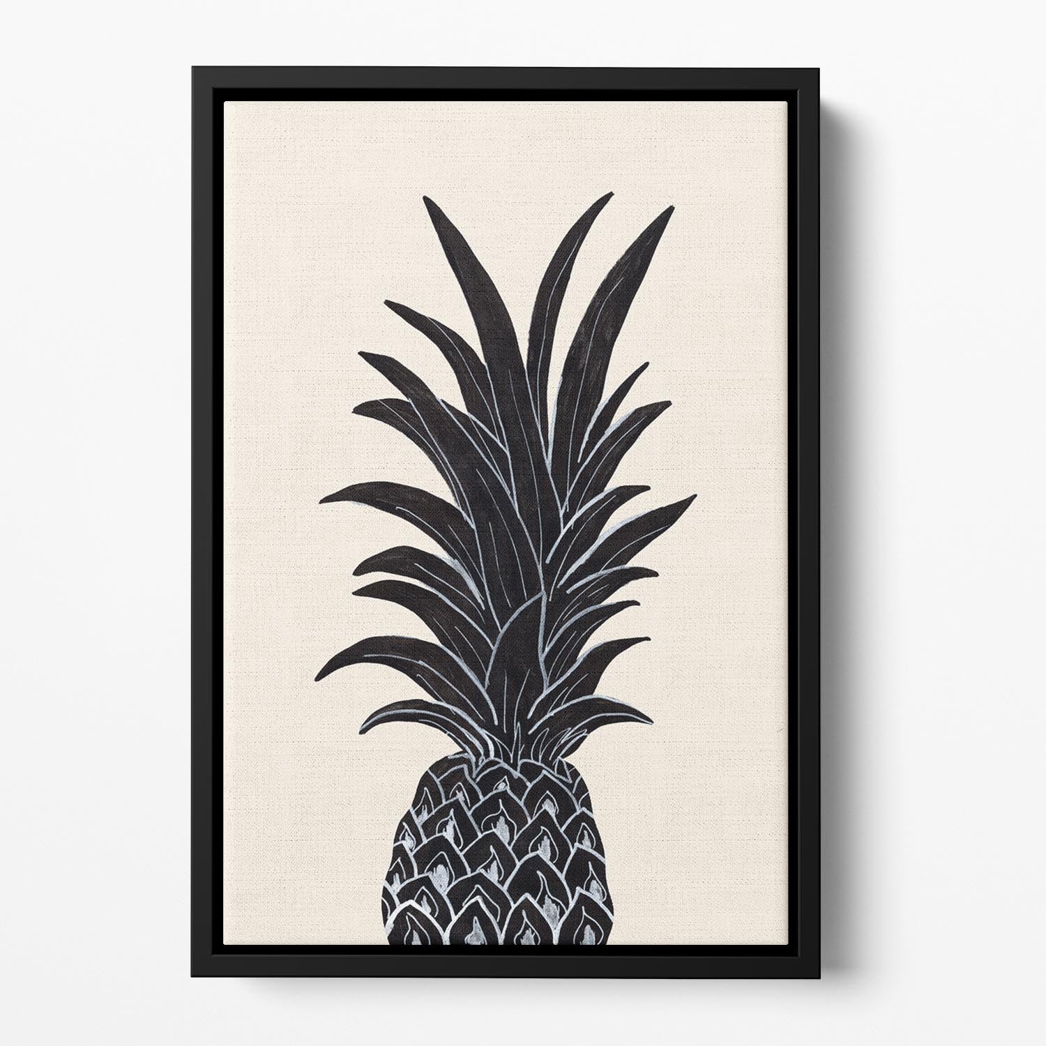 Black Pineapple Floating Framed Canvas - 1x - 2