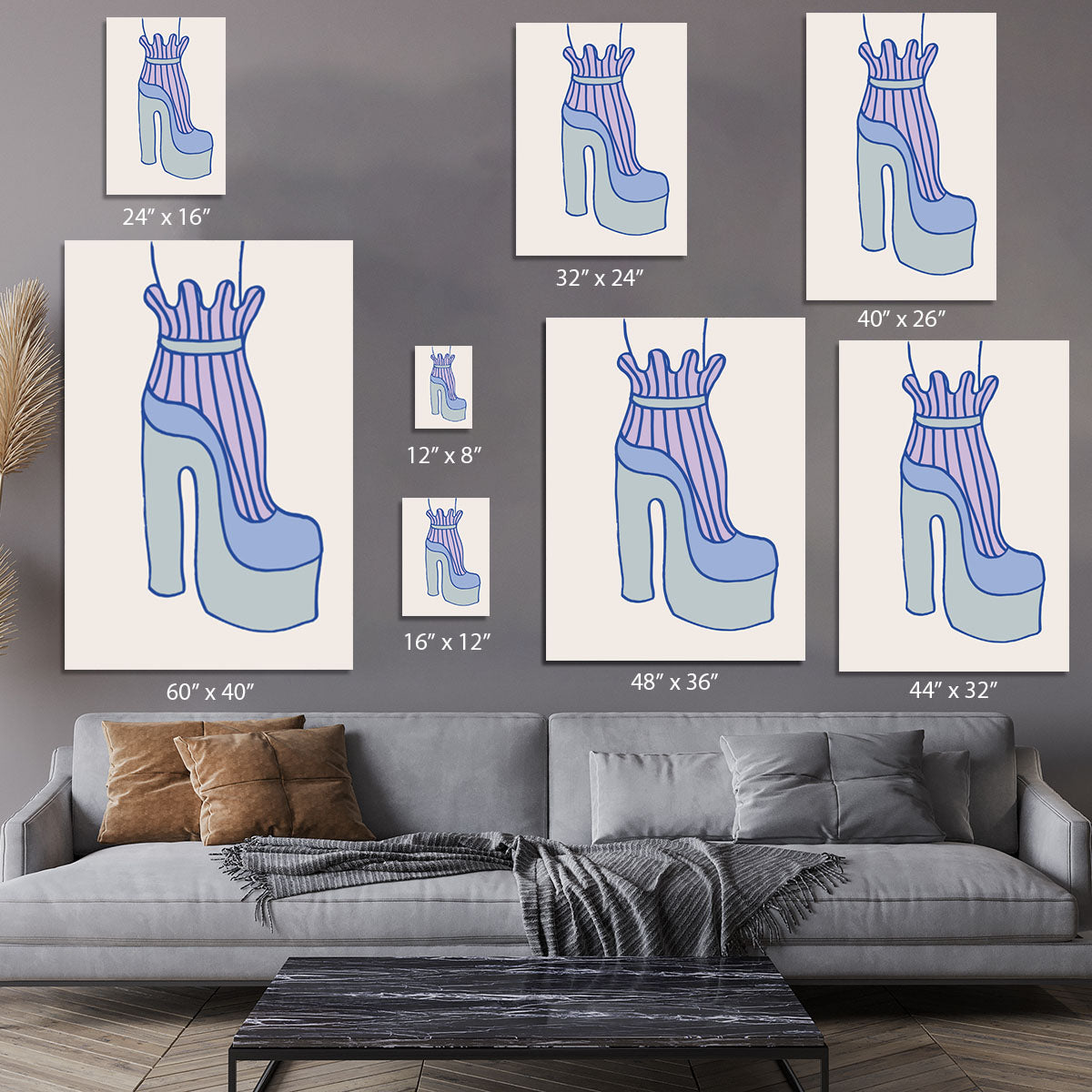 Blue Heel Canvas Print or Poster - 1x - 7