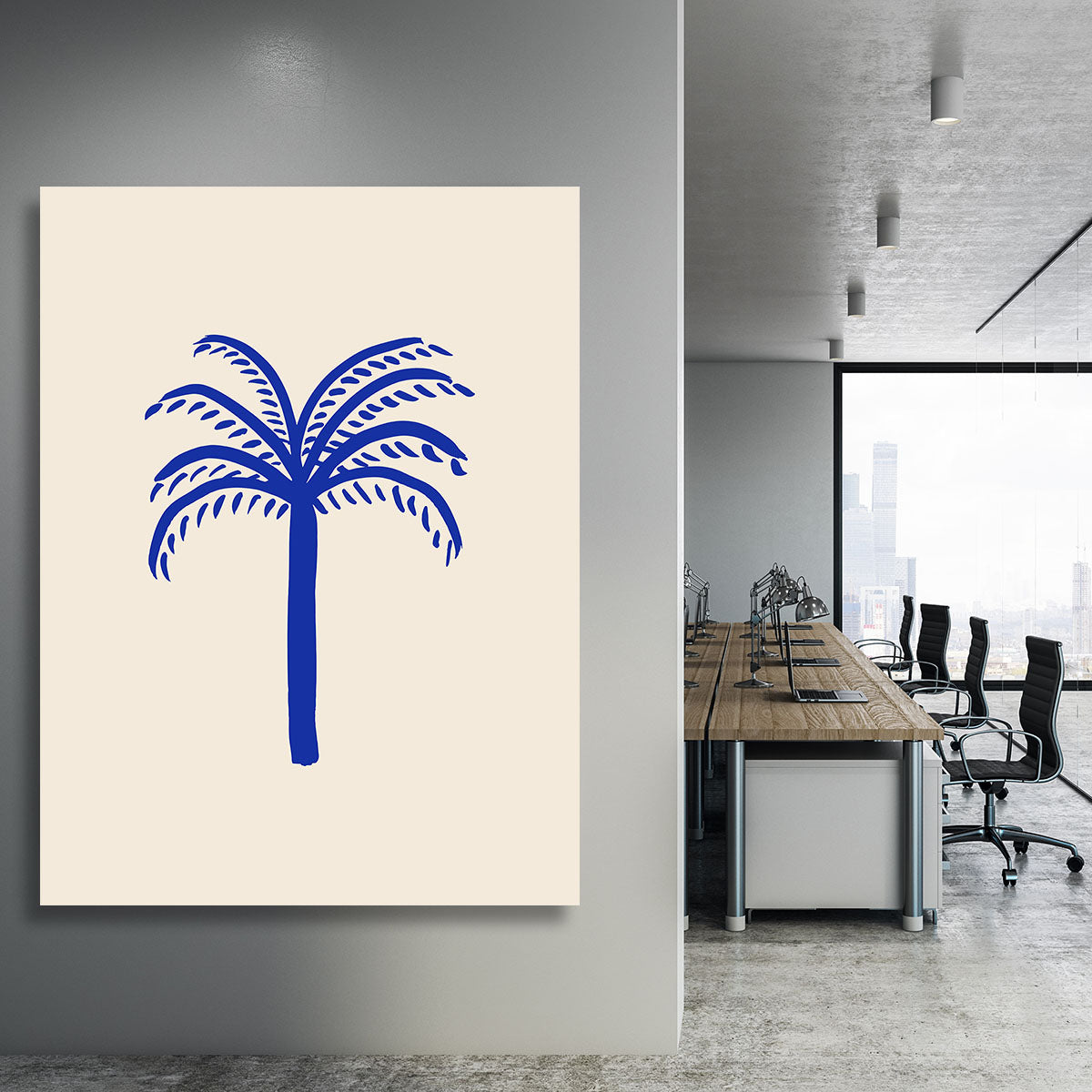 Blue Palm Canvas Print or Poster - 1x - 3