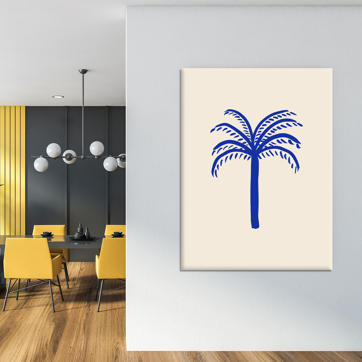 Blue Palm Canvas Print or Poster - 1x - 4