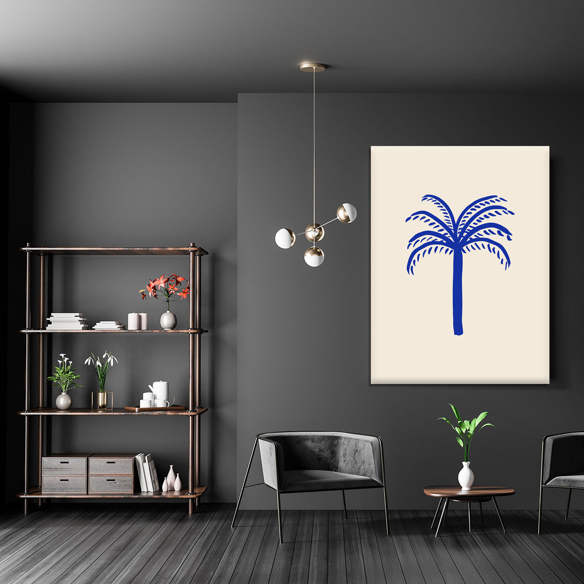 Blue Palm Canvas Print or Poster - 1x - 5