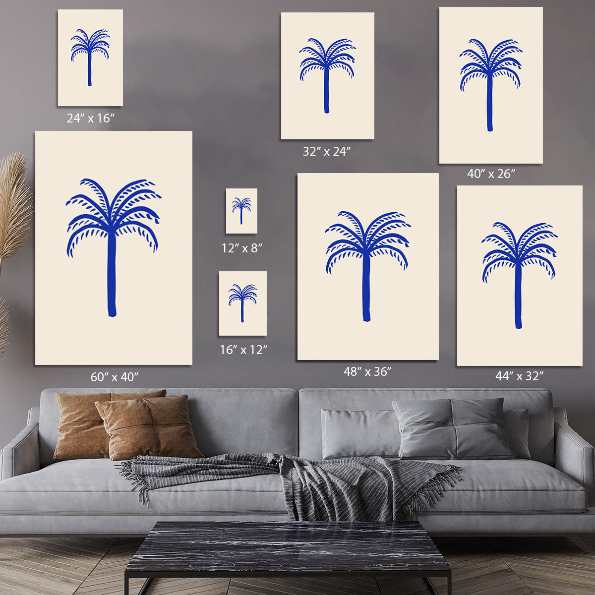 Blue Palm Canvas Print or Poster - 1x - 7