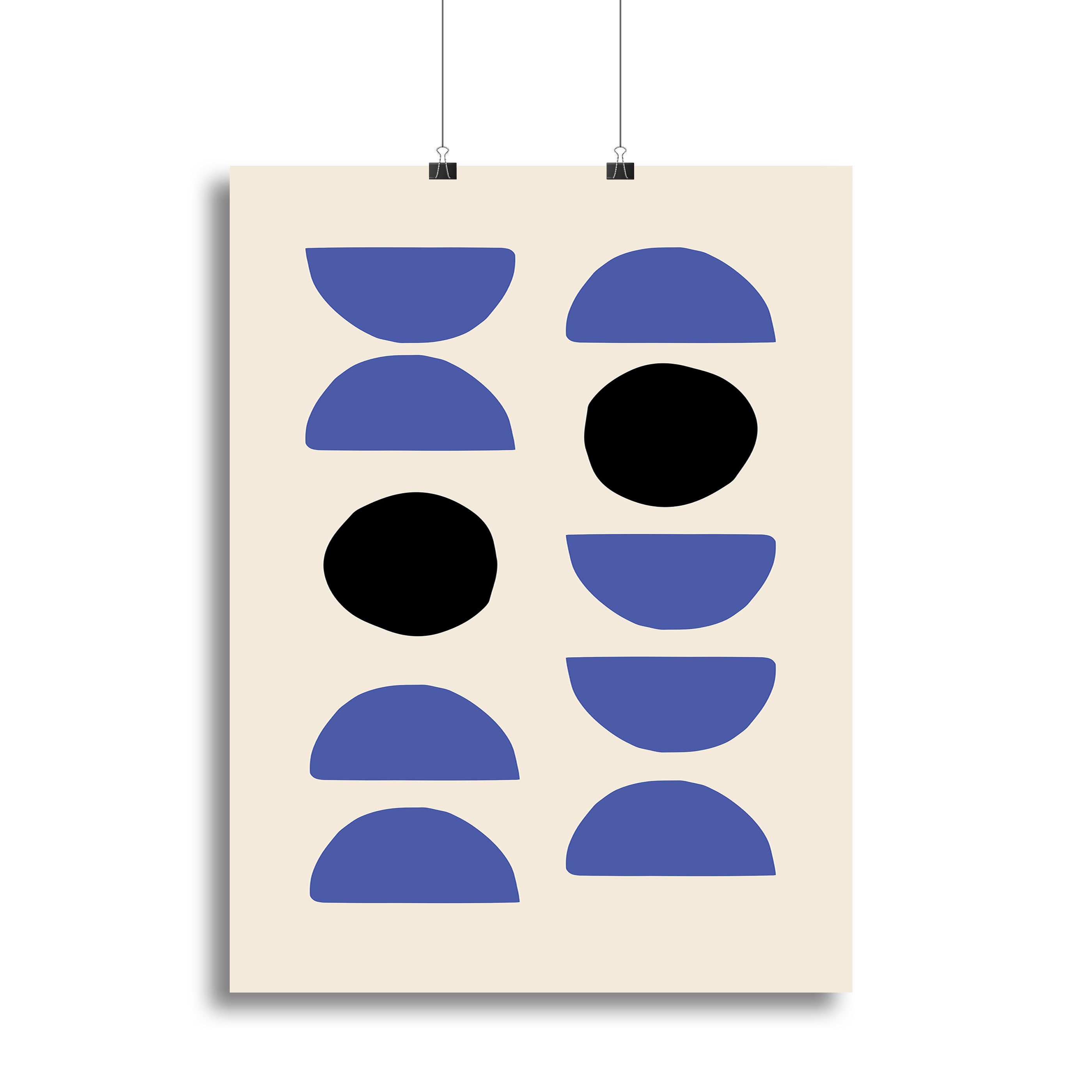 Blue Shapes Canvas Print or Poster - 1x - 2