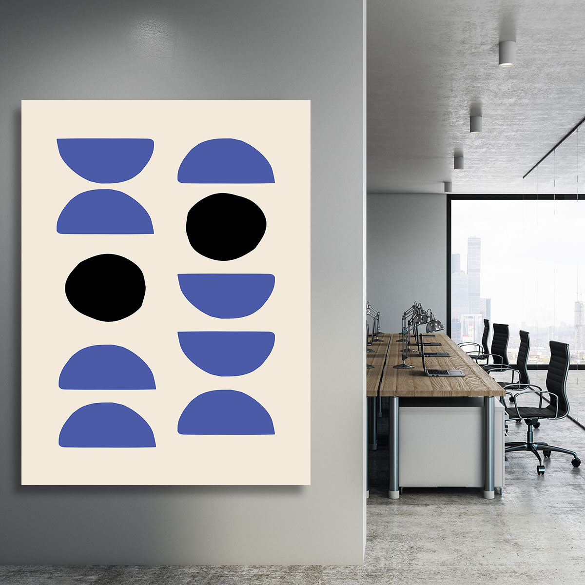 Blue Shapes Canvas Print or Poster - 1x - 3