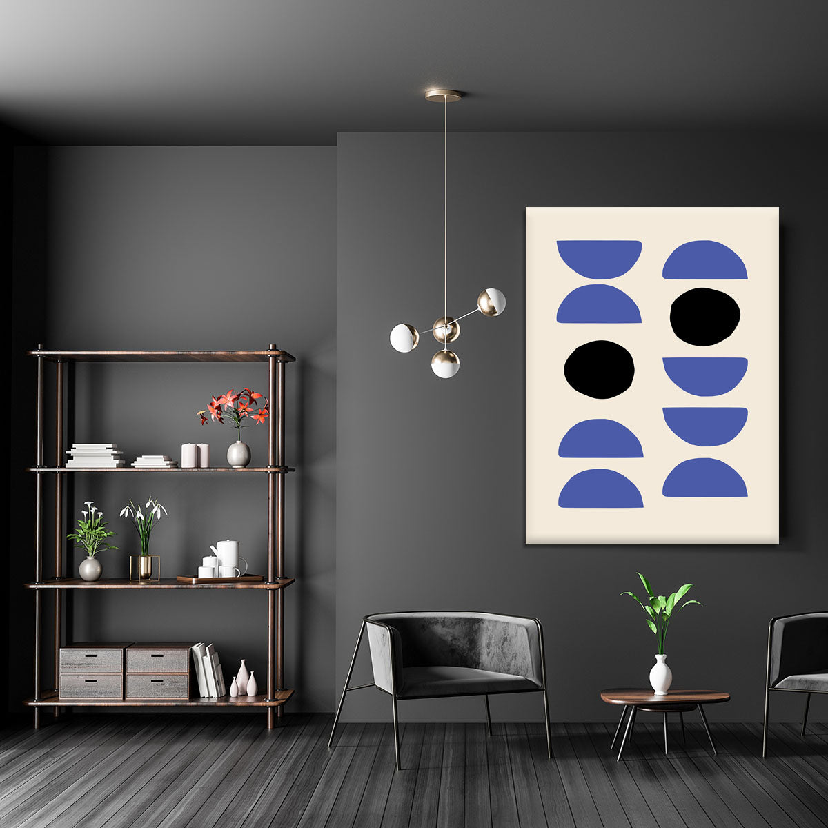 Blue Shapes Canvas Print or Poster - 1x - 5