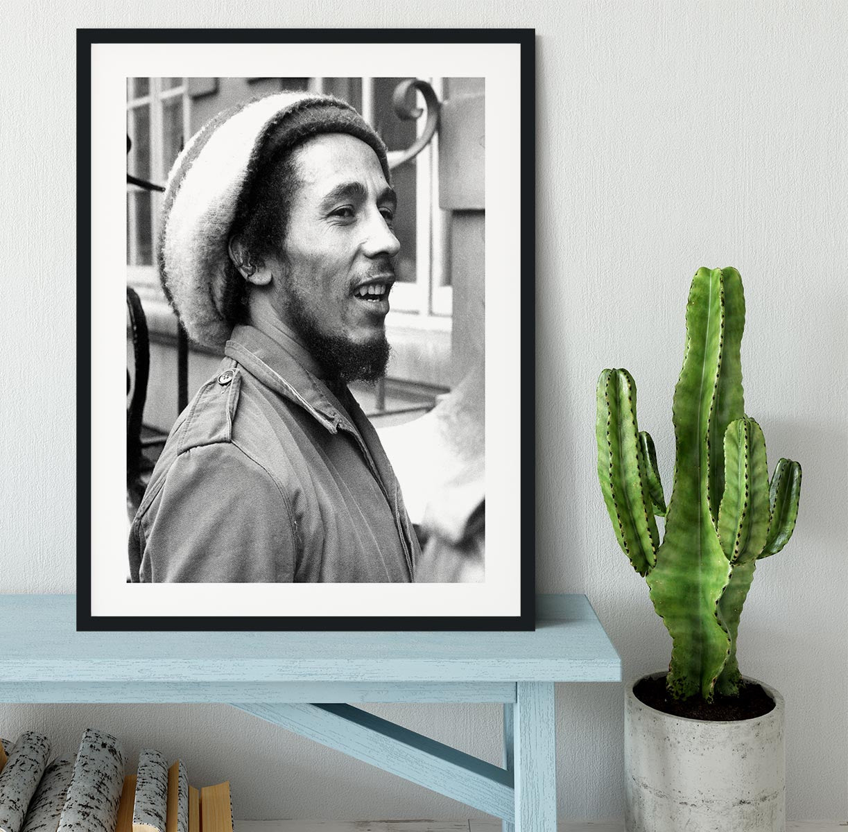Bob Marley in 1977 Framed Print - Canvas Art Rocks - 1