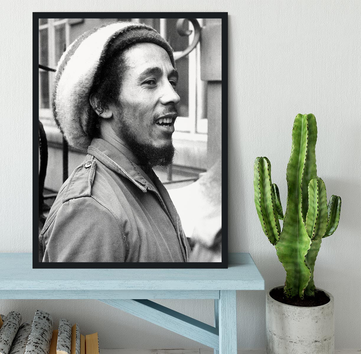 Bob Marley in 1977 Framed Print - Canvas Art Rocks - 2