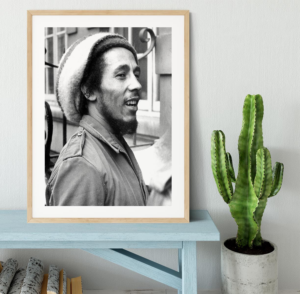 Bob Marley in 1977 Framed Print - Canvas Art Rocks - 3