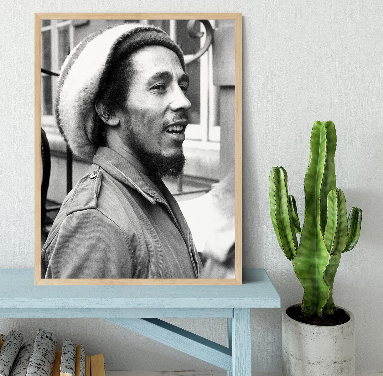 Bob Marley in 1977 Framed Print - Canvas Art Rocks - 4