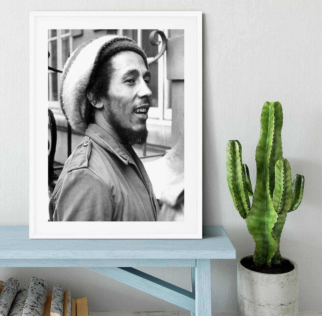 Bob Marley in 1977 Framed Print - Canvas Art Rocks - 5