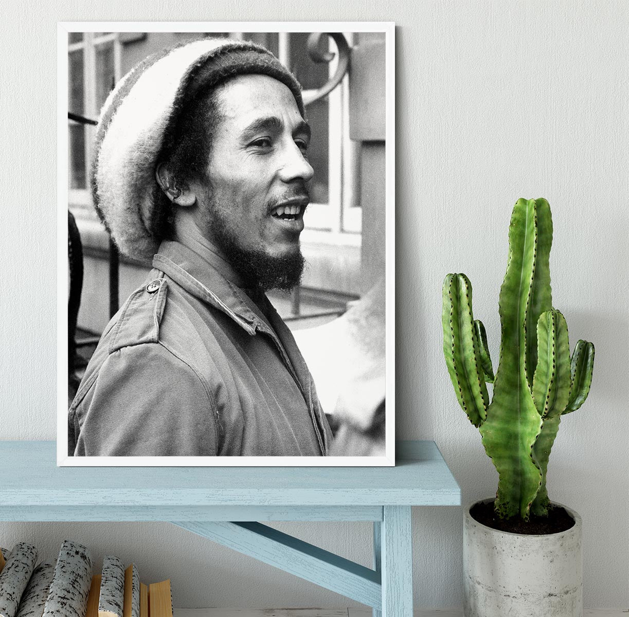 Bob Marley in 1977 Framed Print - Canvas Art Rocks -6