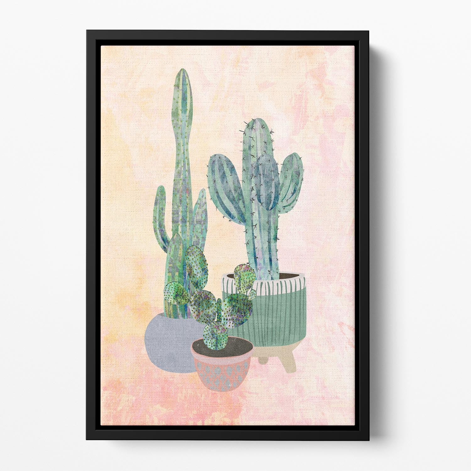 Boho Cactus Trio Floating Framed Canvas - 1x - 2