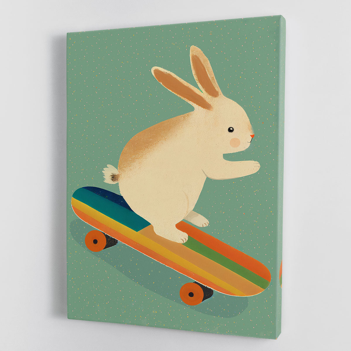 Bunny On Skateboard Canvas Print or Poster - 1x - 1