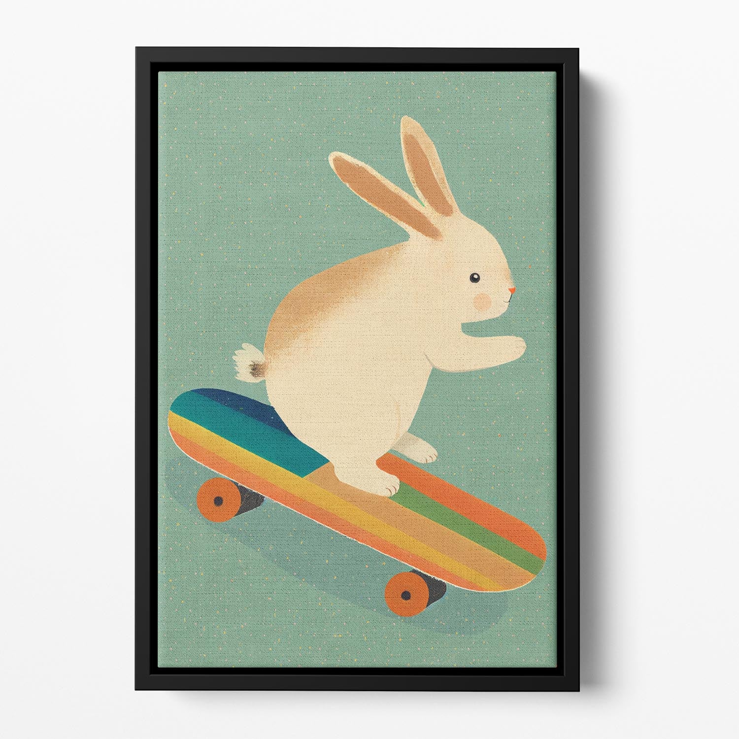 Bunny On Skateboard Floating Framed Canvas - 1x - 2