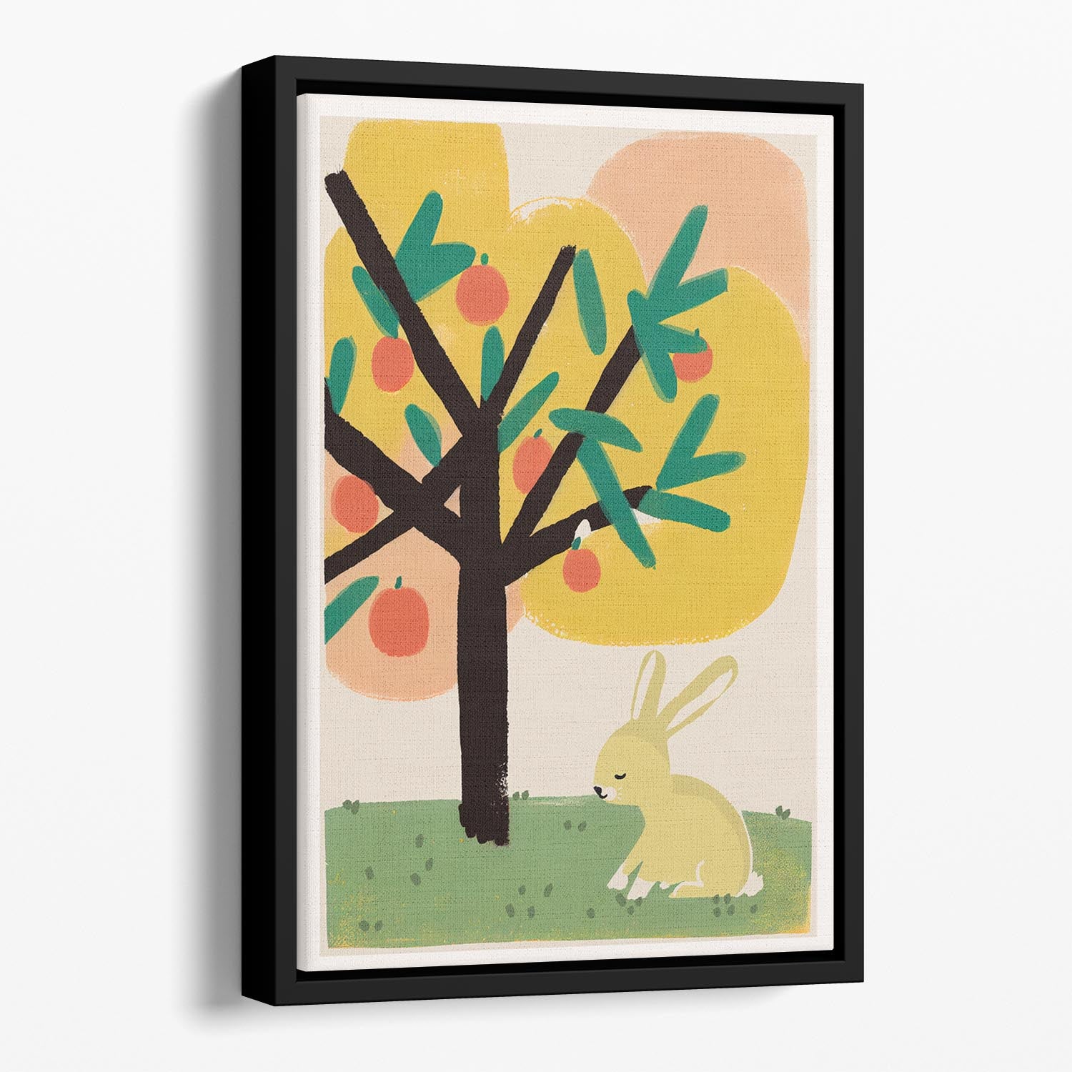 Bunny Under Apple Tree Floating Framed Canvas - 1x - 1