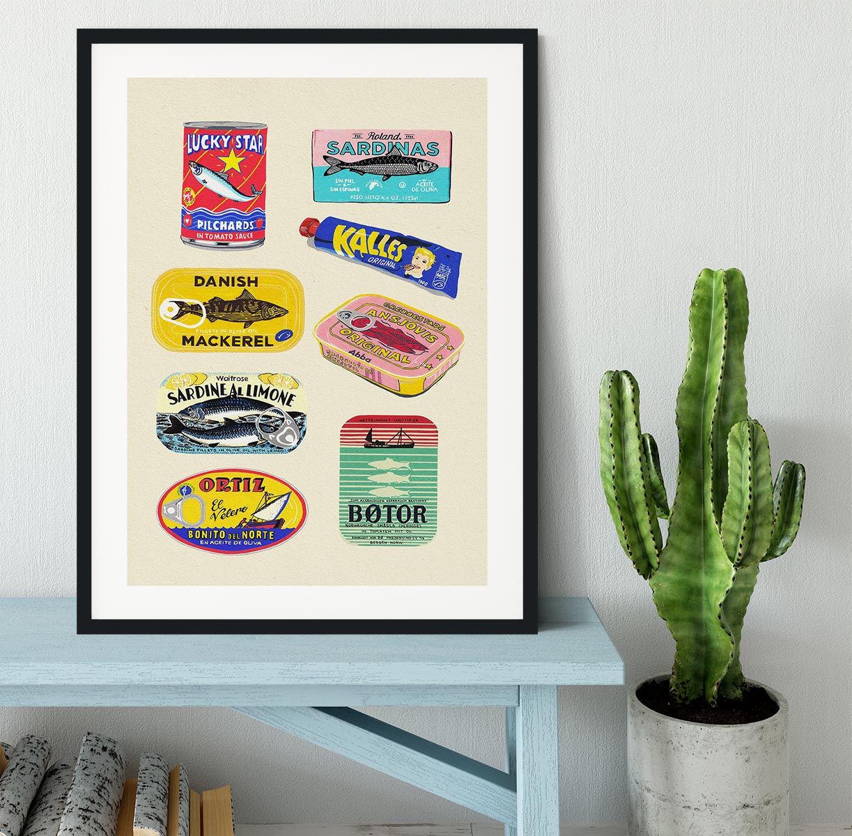 Canned Fish Framed Print - Canvas Art Rocks - 1