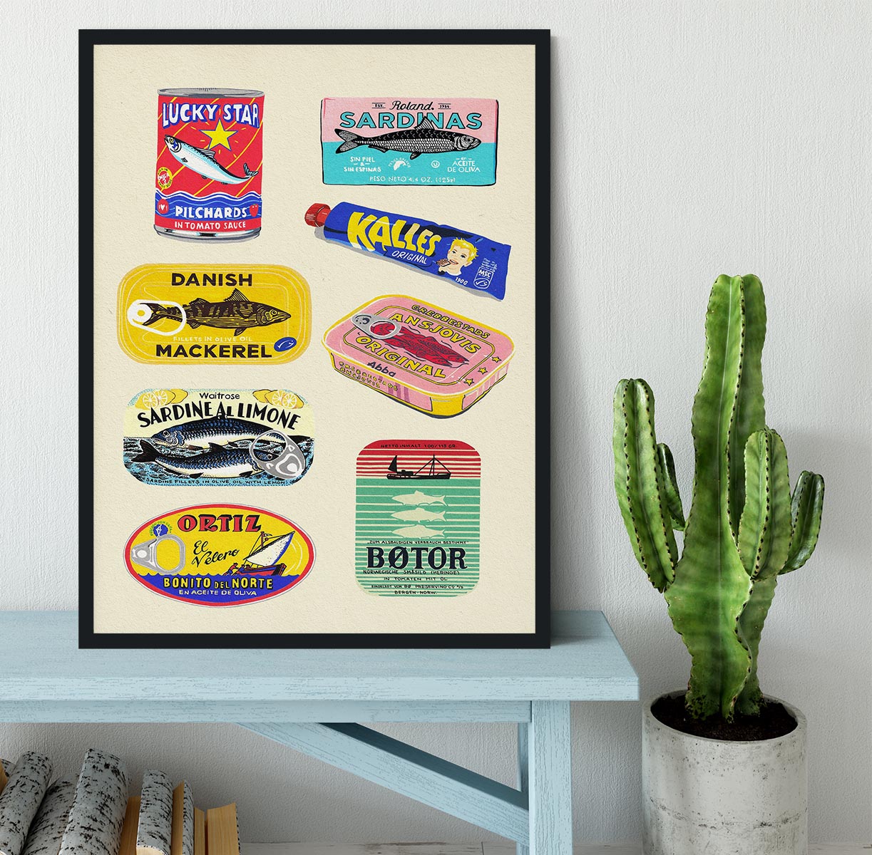 Canned Fish Framed Print - Canvas Art Rocks - 2