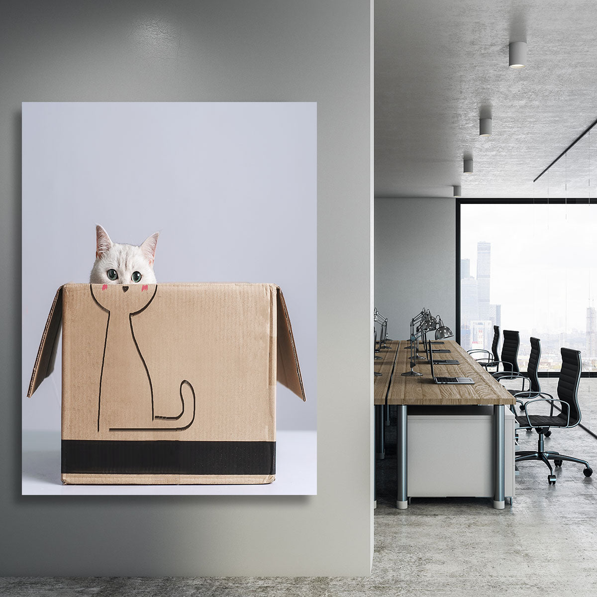 Cat in the box Canvas Print or Poster - 1x - 3
