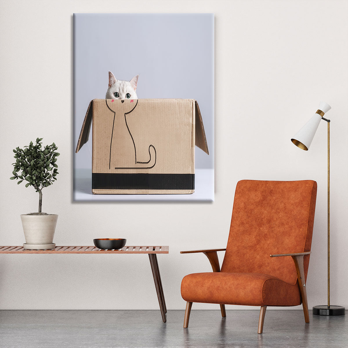 Cat in the box Canvas Print or Poster - 1x - 6