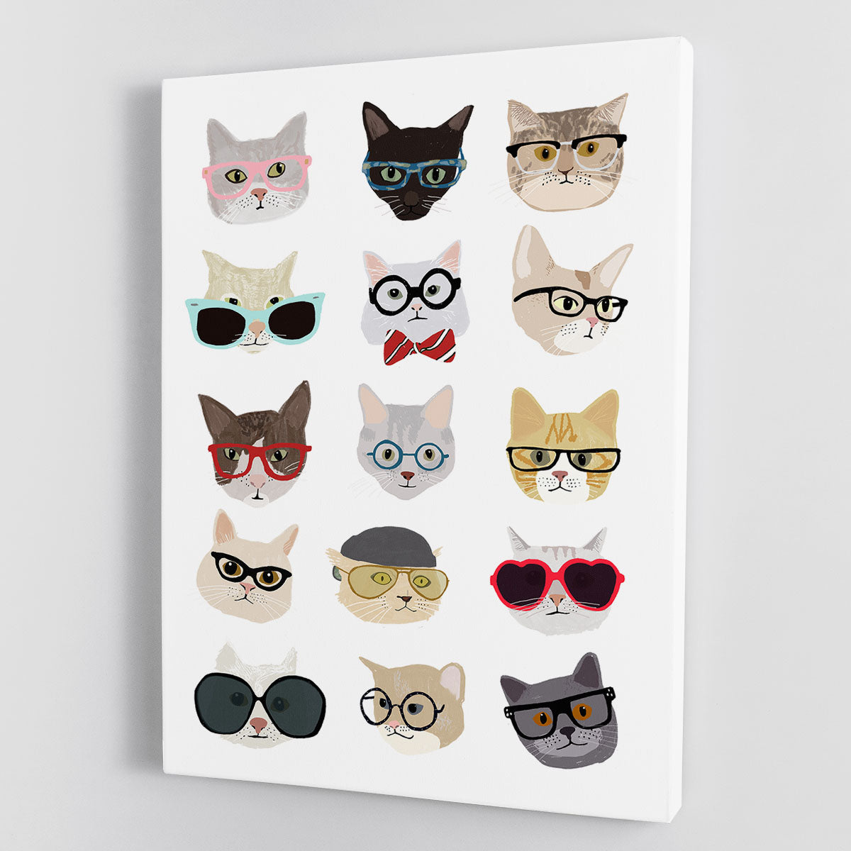 Cats With Glasses Canvas Print or Poster - 1x - 1