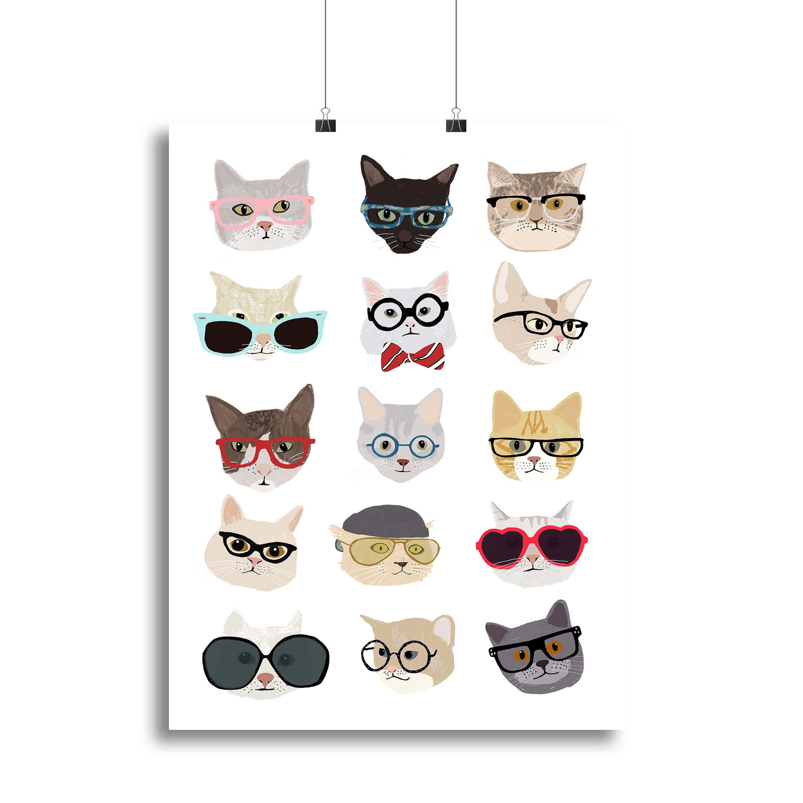 Cats With Glasses Canvas Print or Poster - 1x - 2